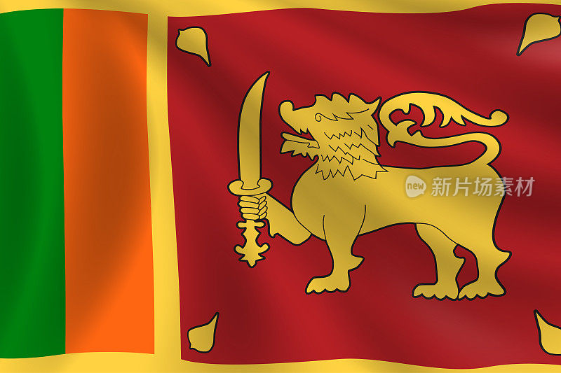 斯里兰卡国旗。斯里兰卡国旗。矢量标志背景。股票插图