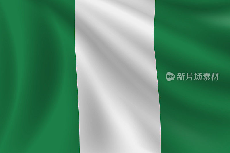 尼日利亚国旗。尼日利亚的旗帜。矢量标志背景。股票插图