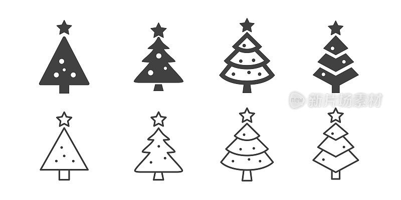 圣诞树-插图图标