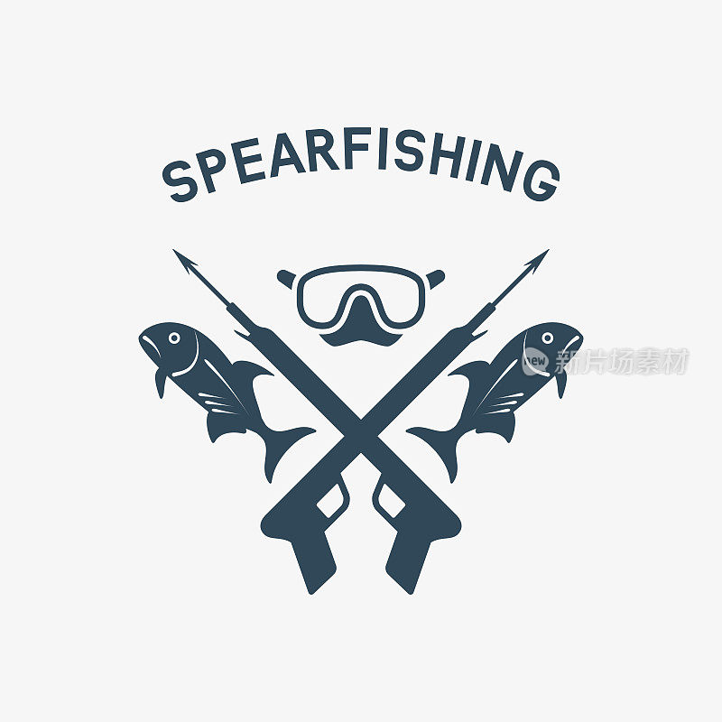 鱼叉钓鱼俱乐部概念设计。水下狩猎