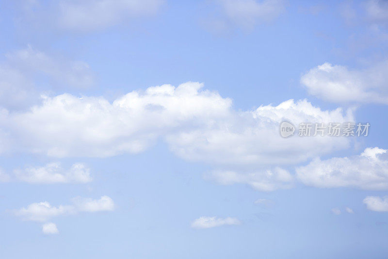 美丽的蓝天背景与柔和的白云，复制空间