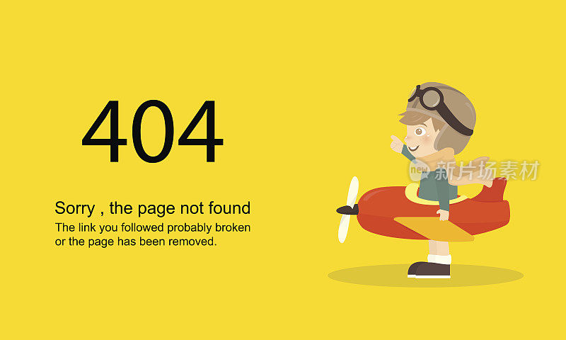 页面未找到错误404。向量模板