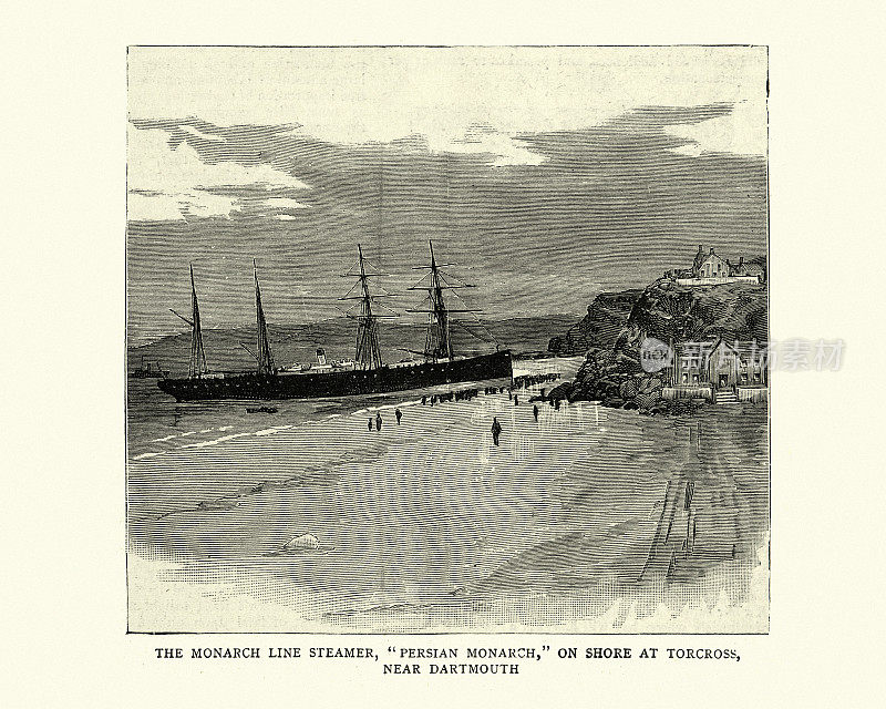 波斯君主轮船，托克罗斯海岸，1886年