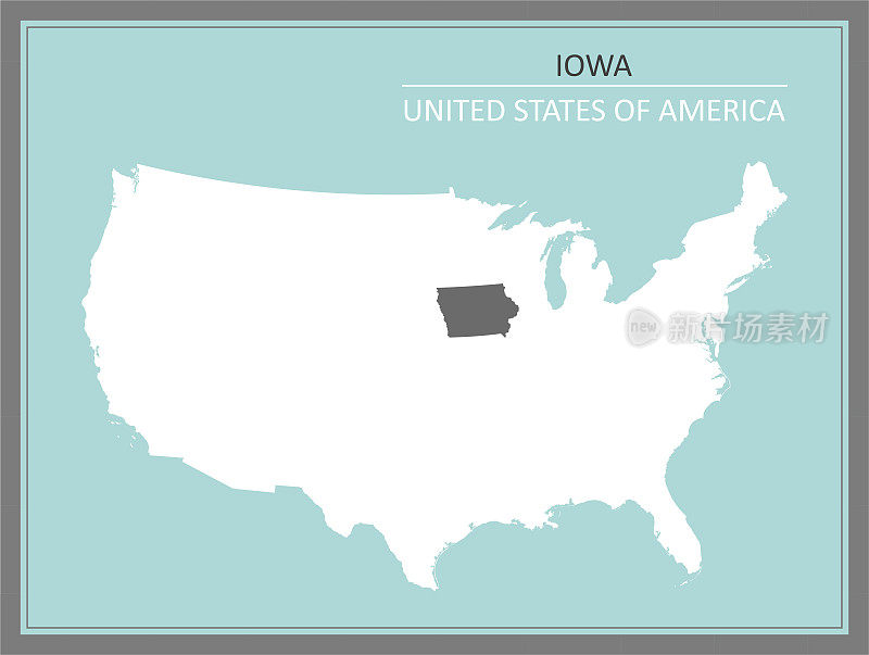 美国爱荷华州地图可下载