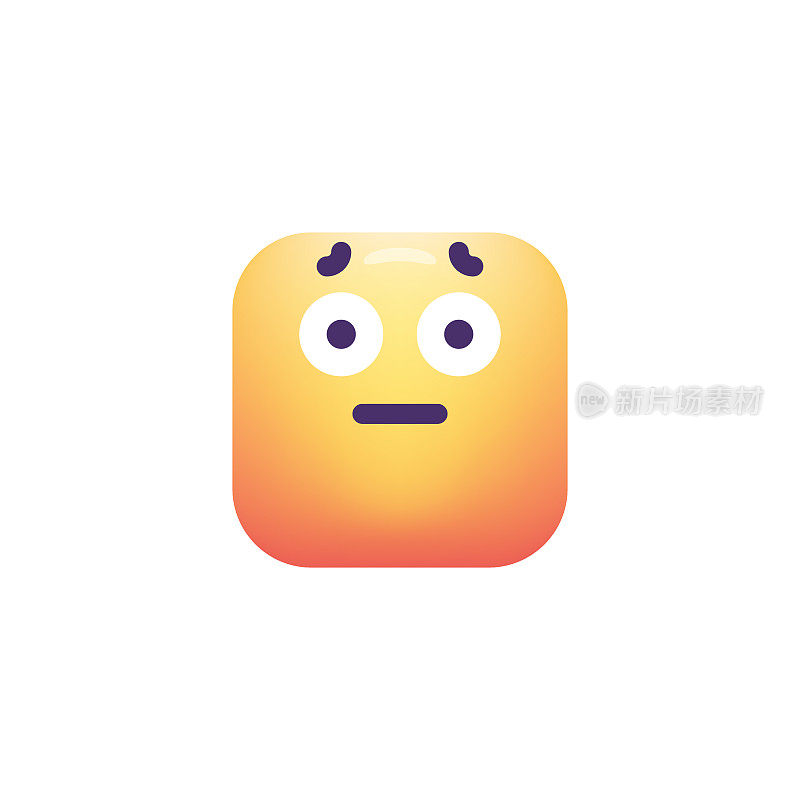 Emoticon设计立方体形状颜色渐变