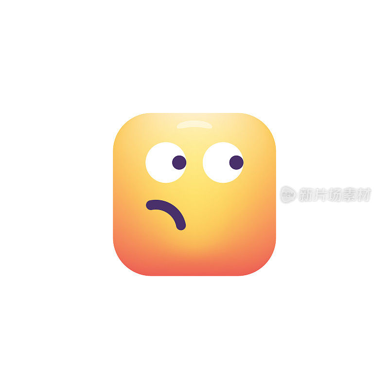 Emoticon设计立方体形状颜色渐变