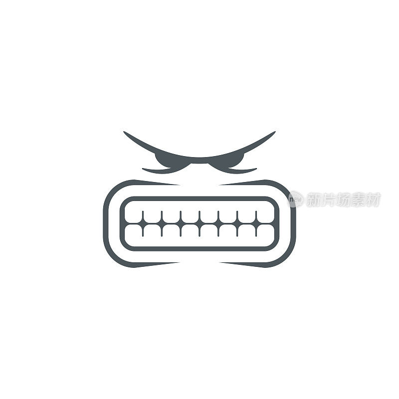 可爱的表情，愤怒的脸图标