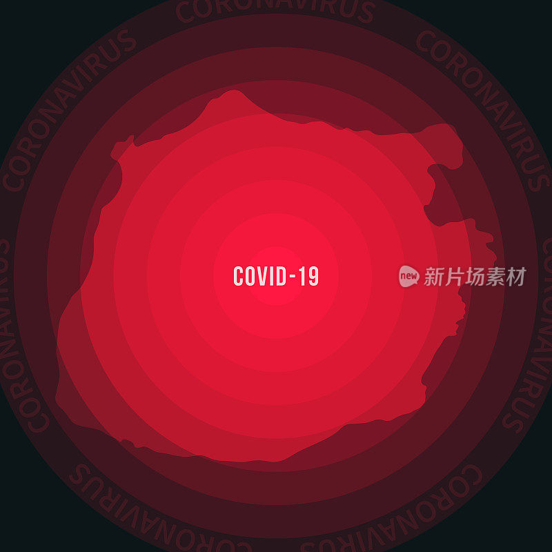 萨巴COVID-19传播地图。冠状病毒爆发