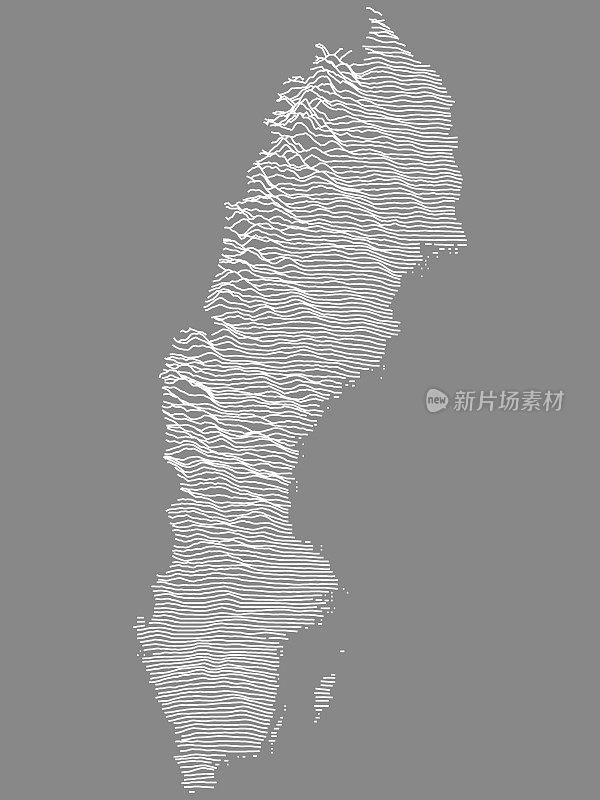 瑞典的地形图