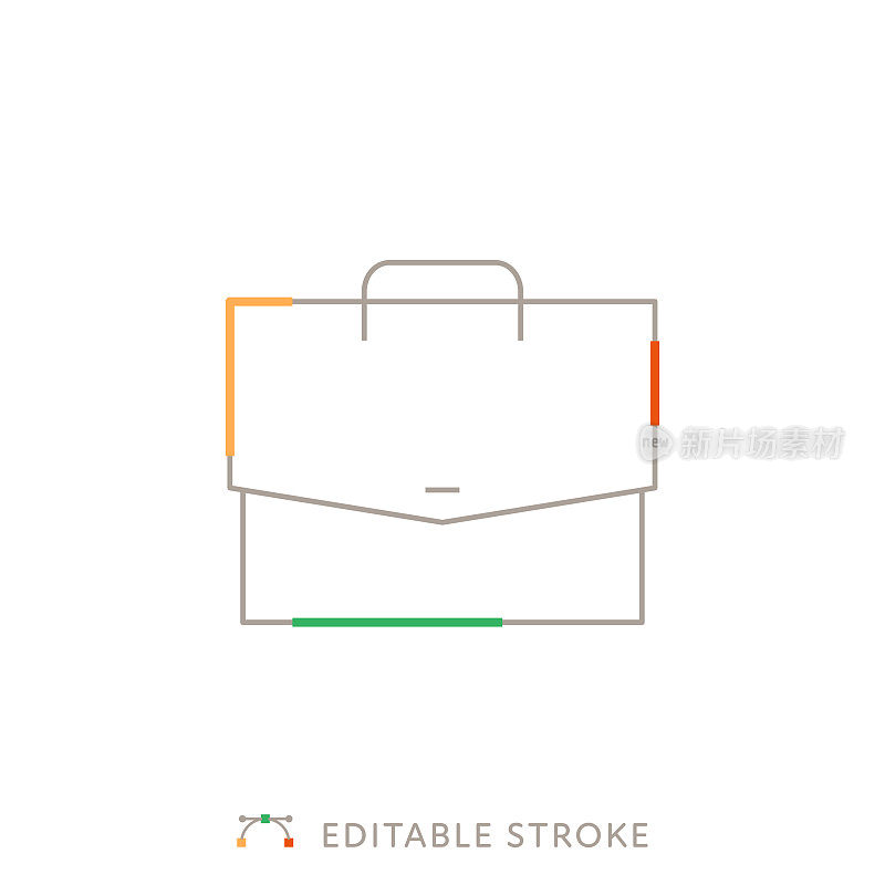 带有可编辑笔触的公文包多色线图标