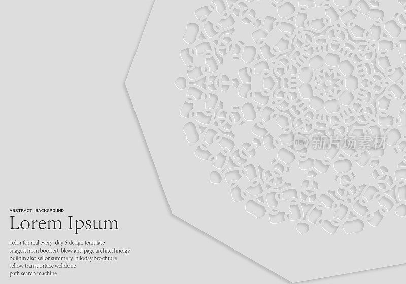 矢量立体灰色花型剪纸纸，设计元素，抽象背景