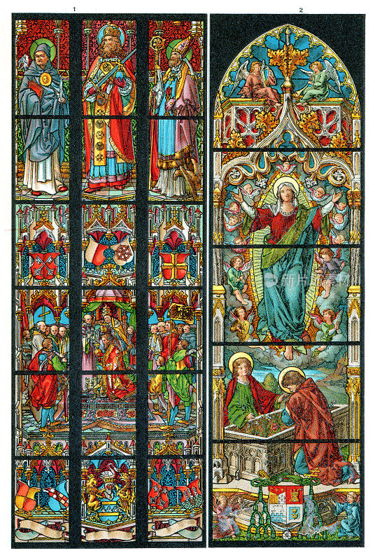 布尔戈斯和亚琛大教堂的玻璃艺术