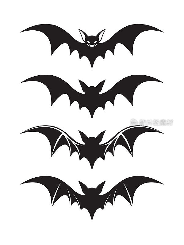 一组蝙蝠剪影