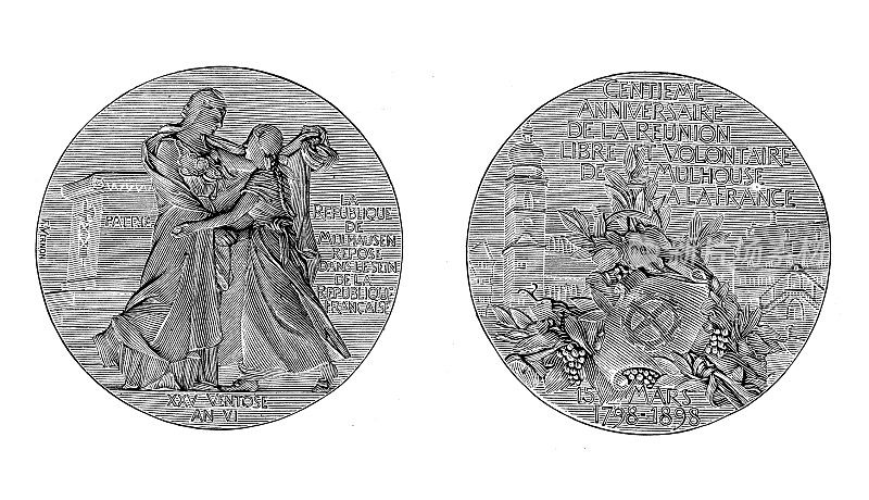 古董插图:穆尔豪斯纪念币