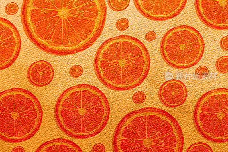 橙色图案的切片