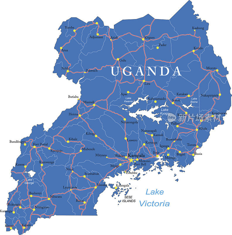 乌干达地图