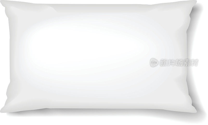 矩形枕头枕头模板孤立在白色背景