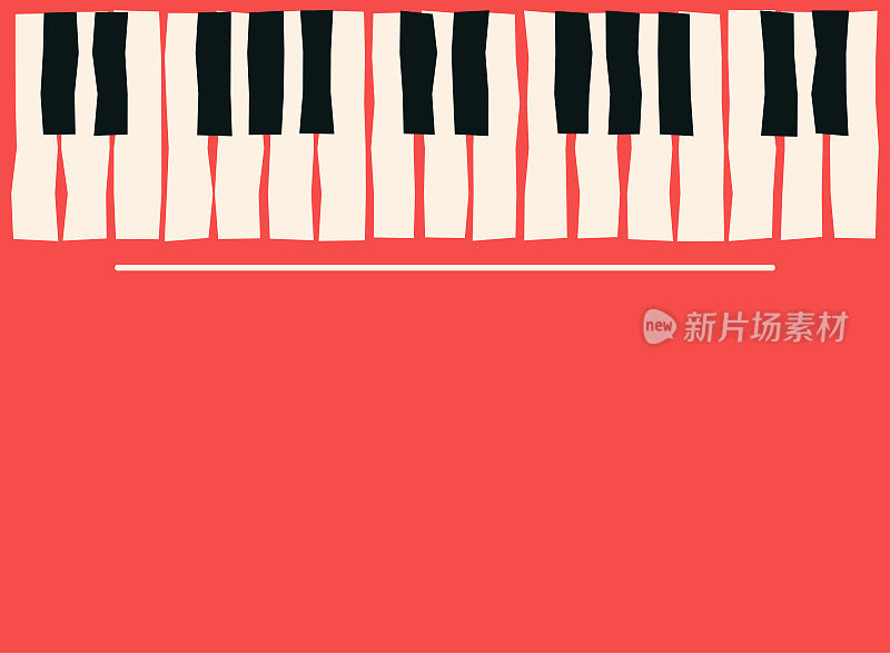 钢琴键。音乐海报模板。爵士乐和蓝调音乐音乐会的背景