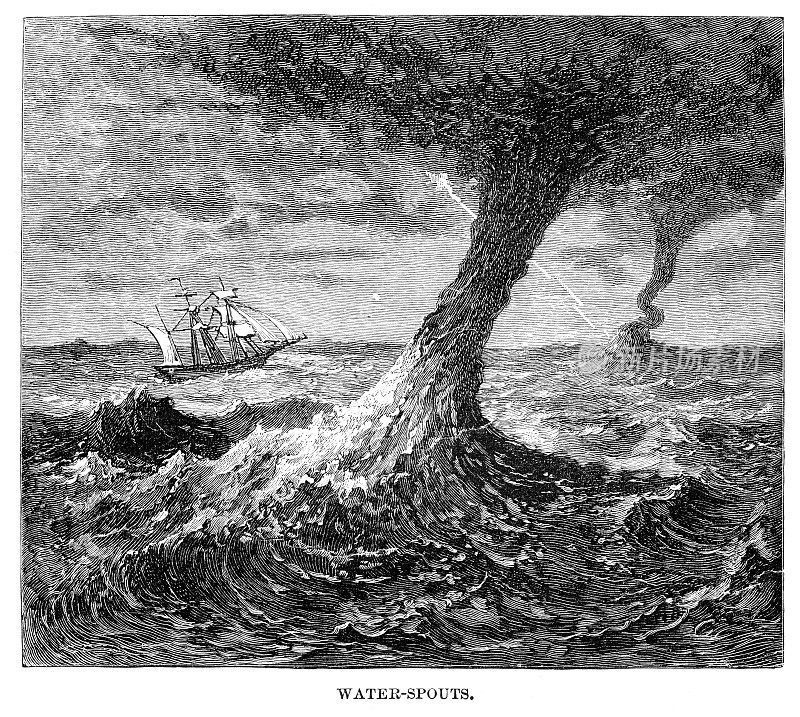 海浪风暴雕刻1886