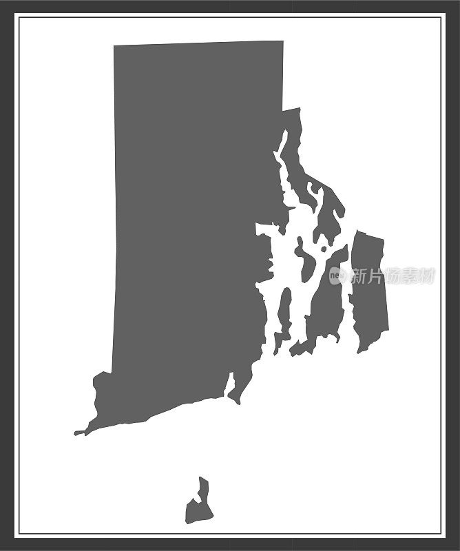 罗德岛轮廓矢量地图制图
