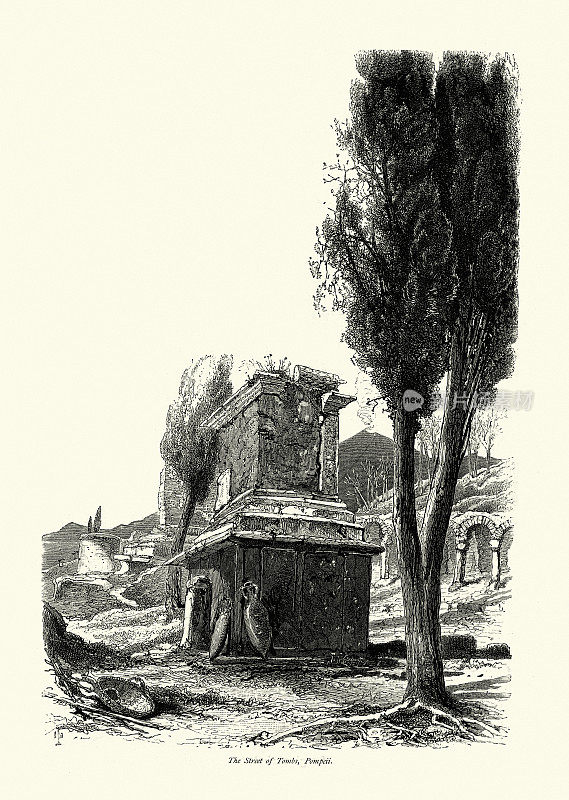 意大利庞贝古墓街，19世纪