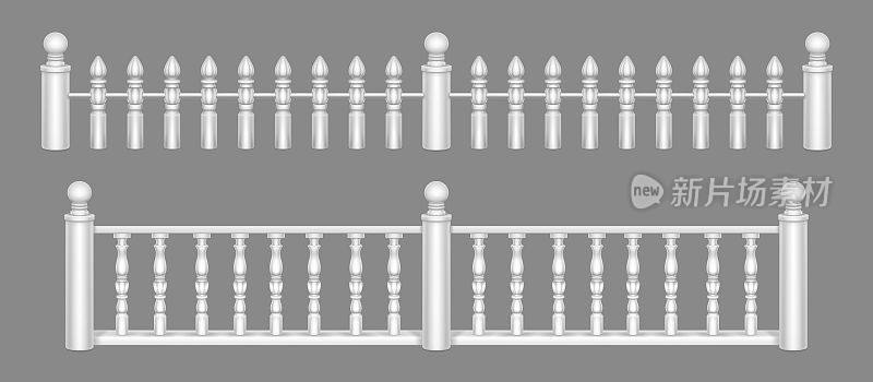 大理石栏杆，阳台栏杆或扶手。