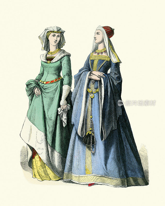 中世纪时尚，15世纪德国的贵族妇女