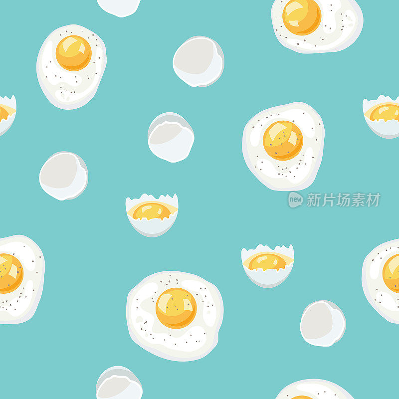 生蛋和煎蛋的图案