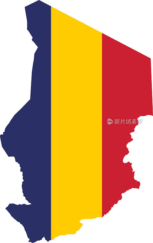 乍得国旗地图