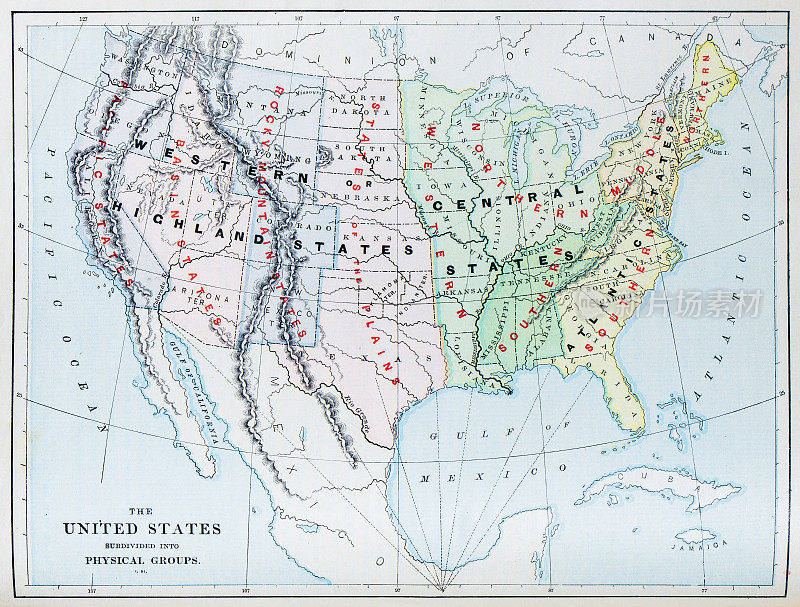 美国古董地图: