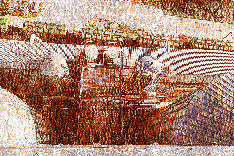 现代谷物码头的鸟瞰图。l工业中心