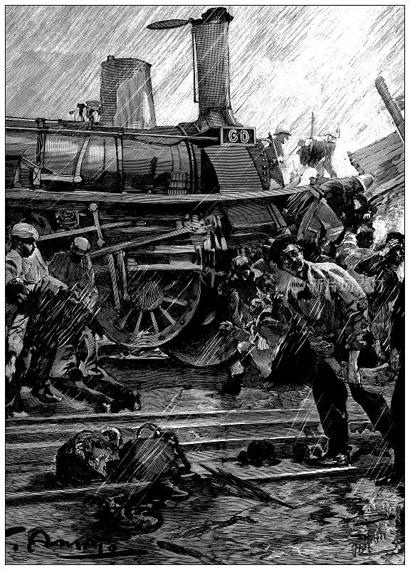 古董插图:Juvisy火车事故