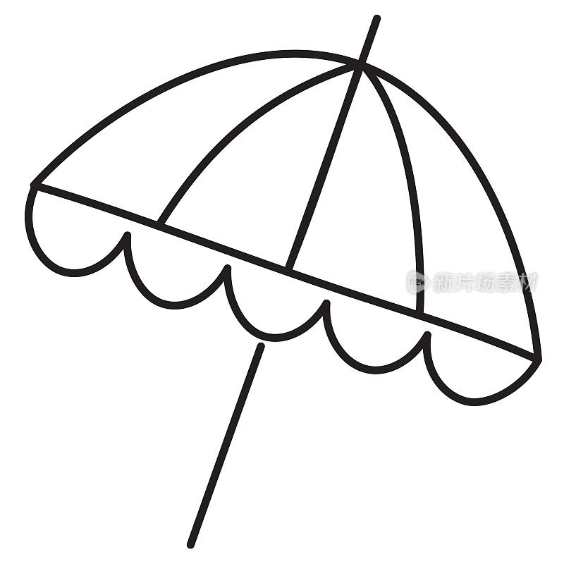 夏季嘉年华伞细线图标-可编辑的笔画在白色背景