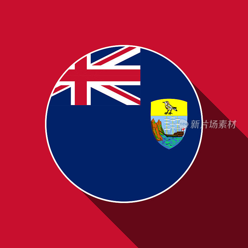 圣赫勒拿岛，阿森松岛和特里斯坦达库尼亚。圣赫勒拿岛，阿森松岛和特里斯坦达库尼亚旗。矢量插图。