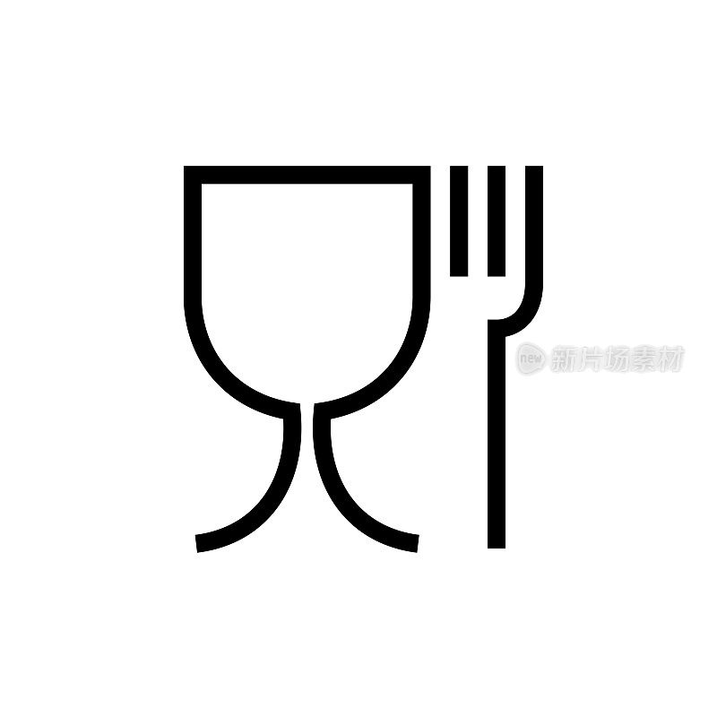 玻璃和叉子图标。
