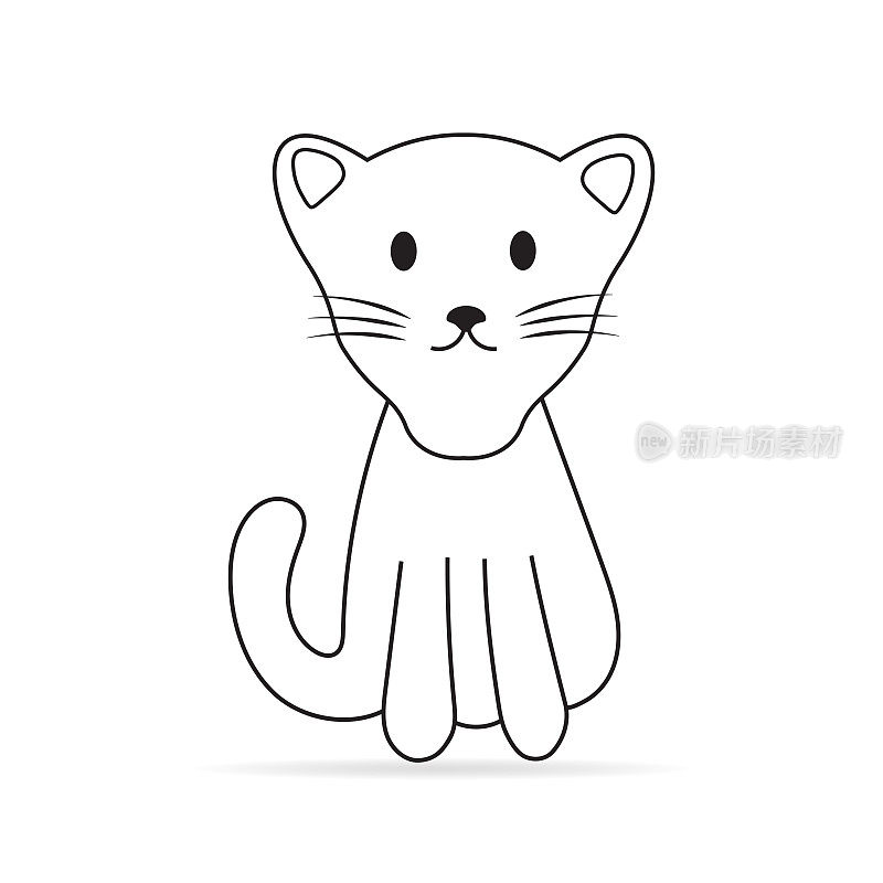 画矢量插图设计旗帜猫。