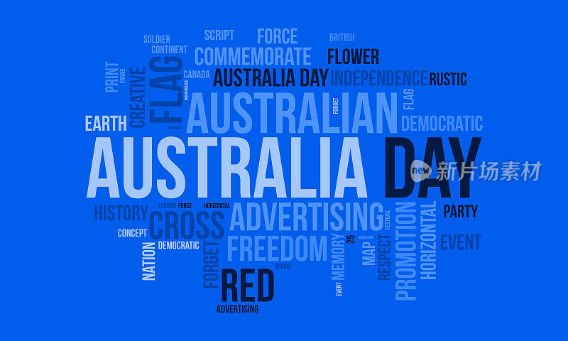 澳大利亚国庆日世界云背景。矢量插画设计概念。