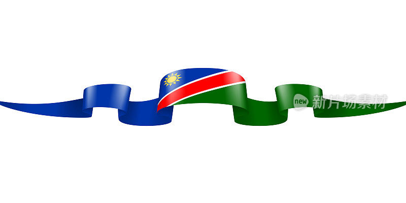 纳米比亚国旗丝带。纳米比亚国旗头长旗。矢量股票插图