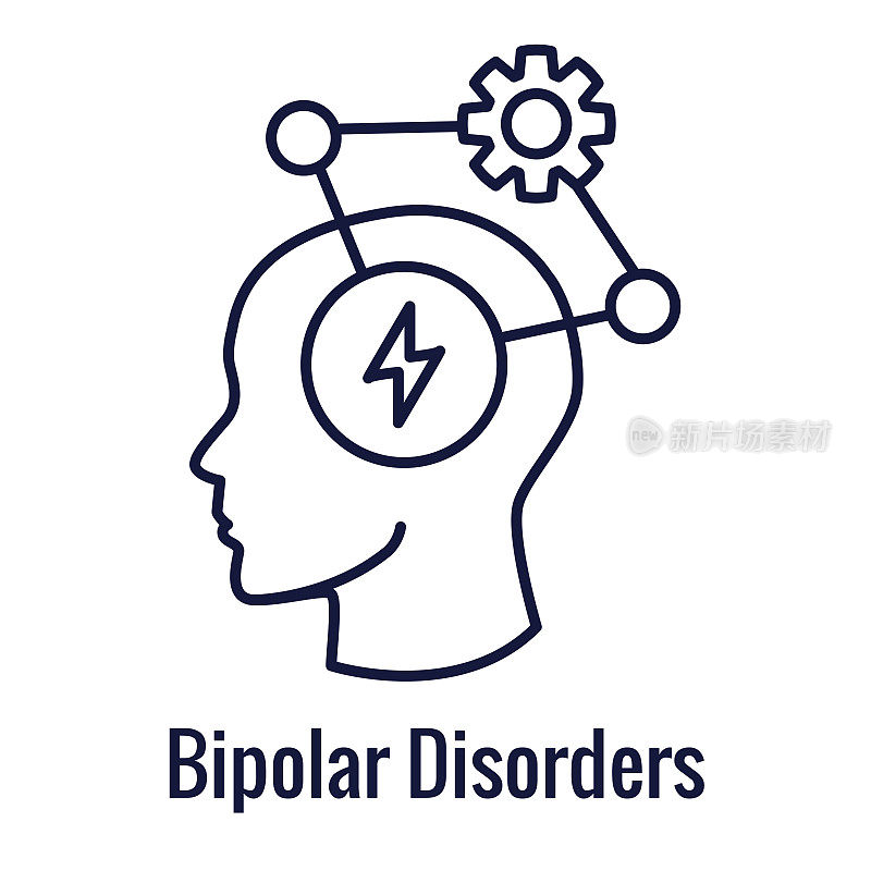 双相情感障碍或抑郁症BP图标设置心理健康图标