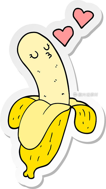恋爱中的卡通香蕉贴纸