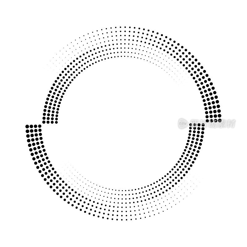 由双色圆点组成的四个半圆部分