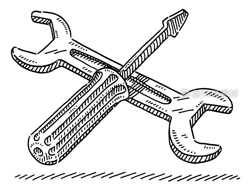 扳手、螺丝刀工具符号图