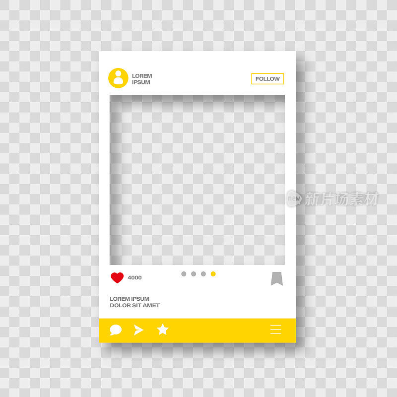 用于社交媒体设计的相框。后模板框架。插入你的图片