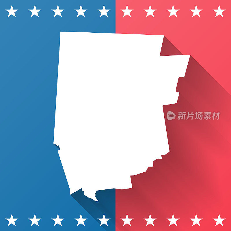 康涅狄格州利奇菲尔德县。地图在蓝色和红色的背景