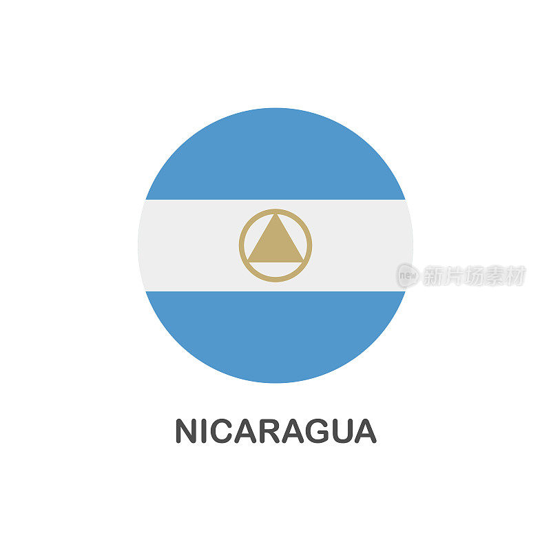 简单的国旗尼加拉瓜-矢量圆平面图标