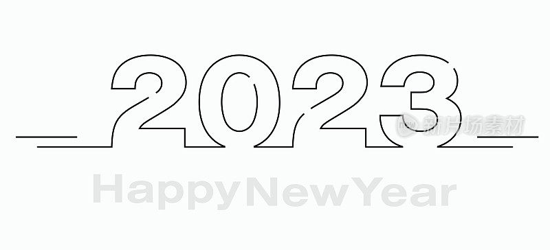 2023年拜年海报创意。极简时尚的背景品牌，横幅，封面，卡片。可编辑的现成的模板。