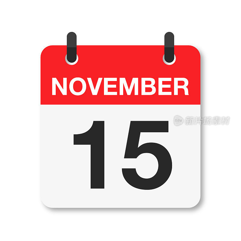 11月15日-每日日历图标-白色背景