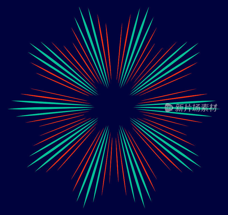 彩色径向对称爆裂设计元素