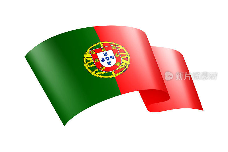 葡萄牙国旗丝带。葡萄牙国旗头旗。矢量股票插图