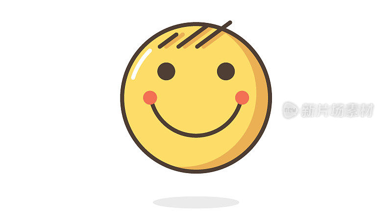 快乐表情符号的脸矢量符号图标。